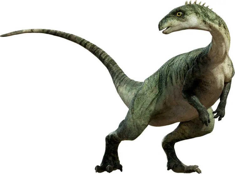 Walking Green Dinosaur with Long Tail