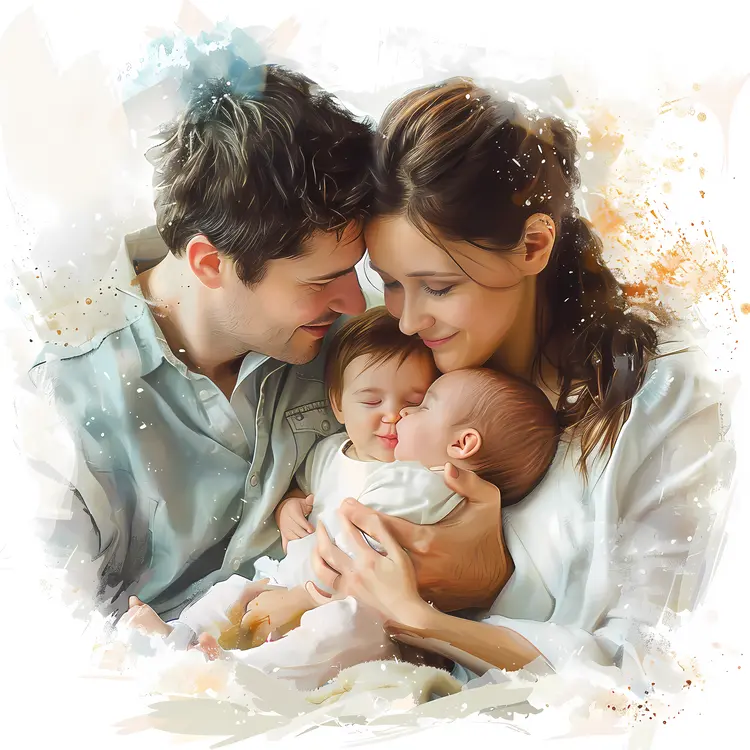 Loving Family with Babies