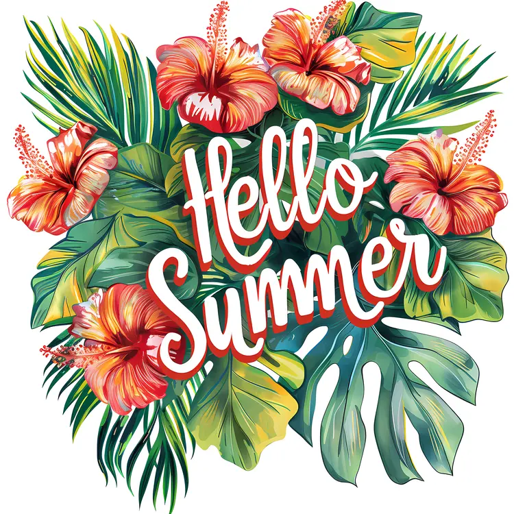 Hello Summer with Tropical Flowers