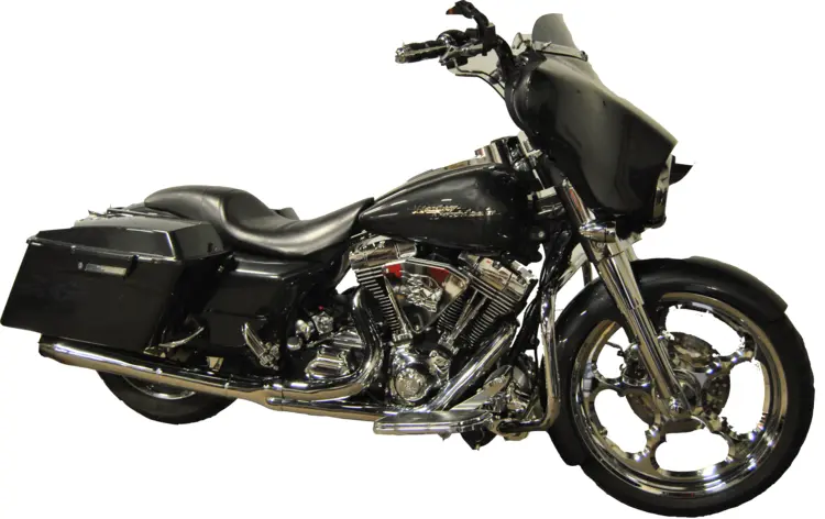 Black Touring Motorcycle with Saddlebags