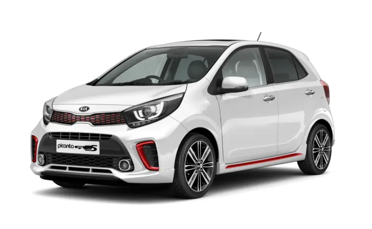 White Compact Car in Urban Setting