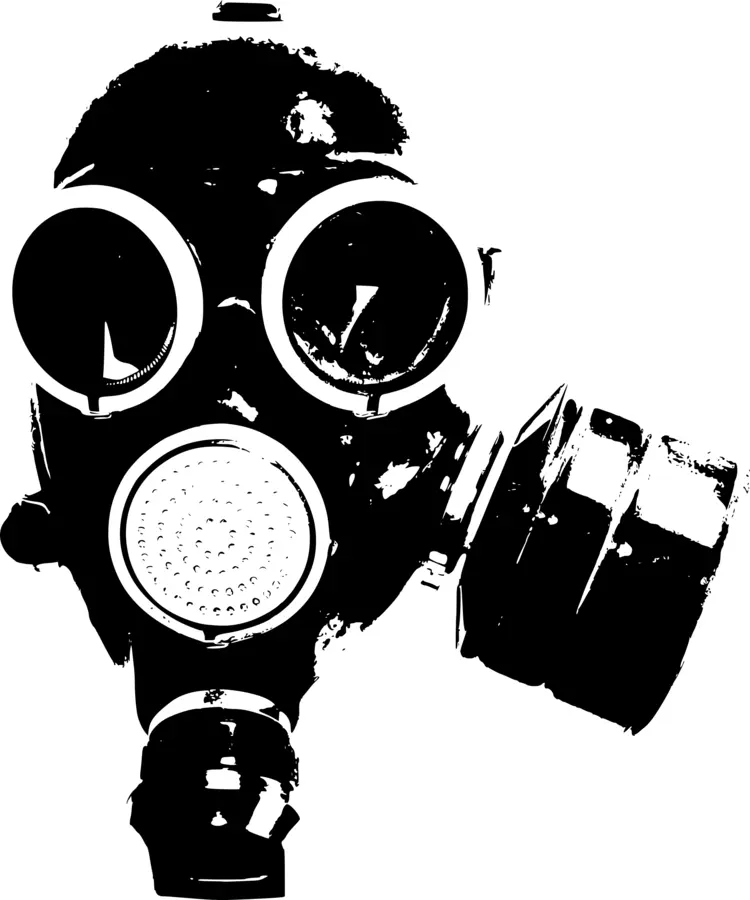 Black Gas Mask Illustration