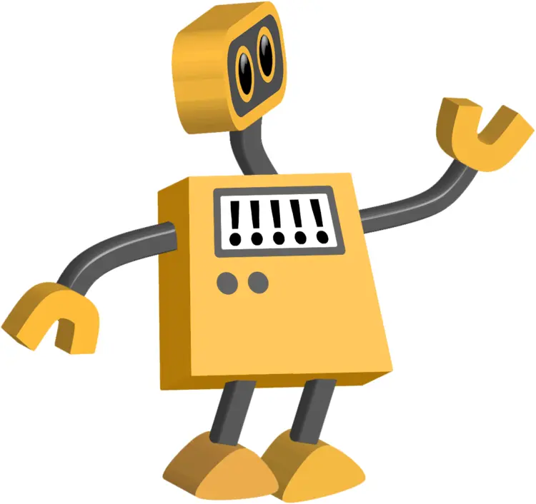 Cute Yellow Robot Waving