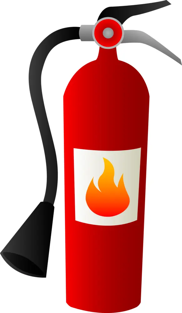 Red Fire Extinguisher with Flame Icon