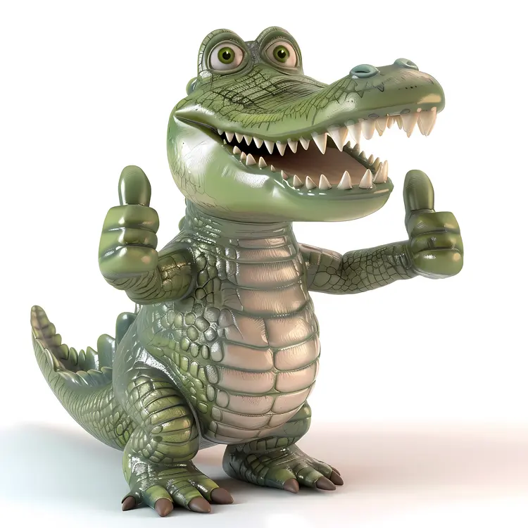 Happy Cartoon Alligator