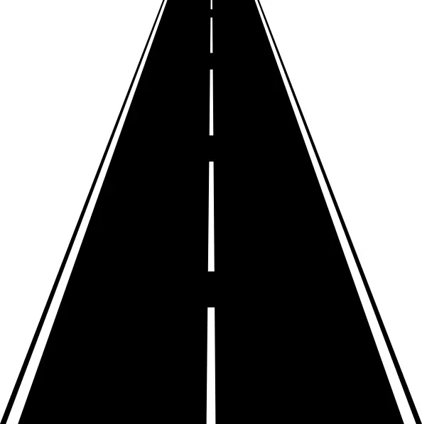 Straight Road with White Lines