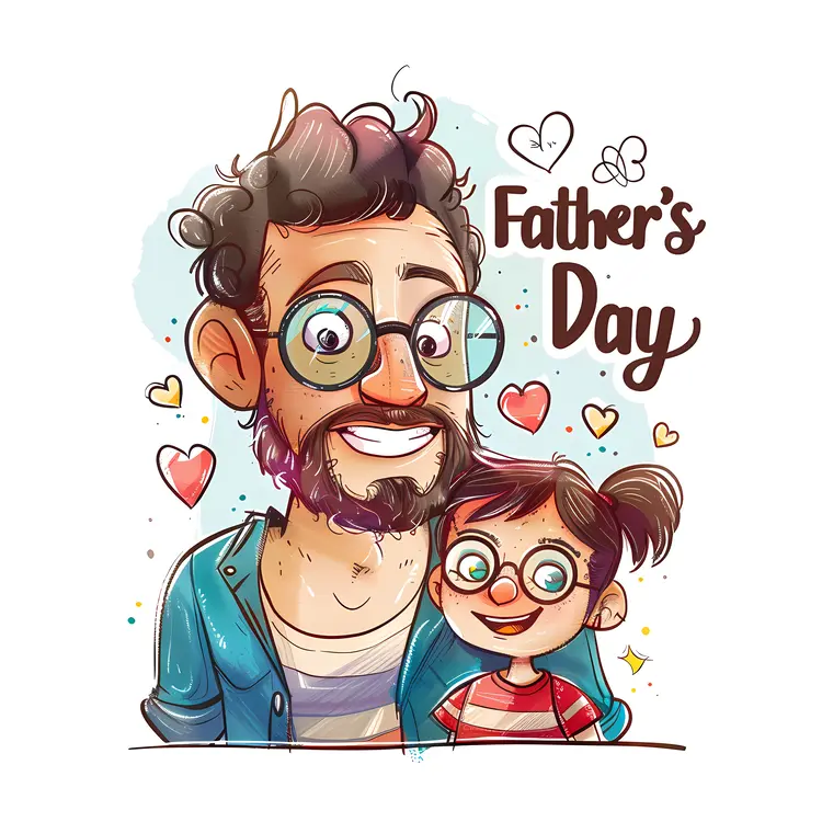 Father and Child Cartoon for Father's Day