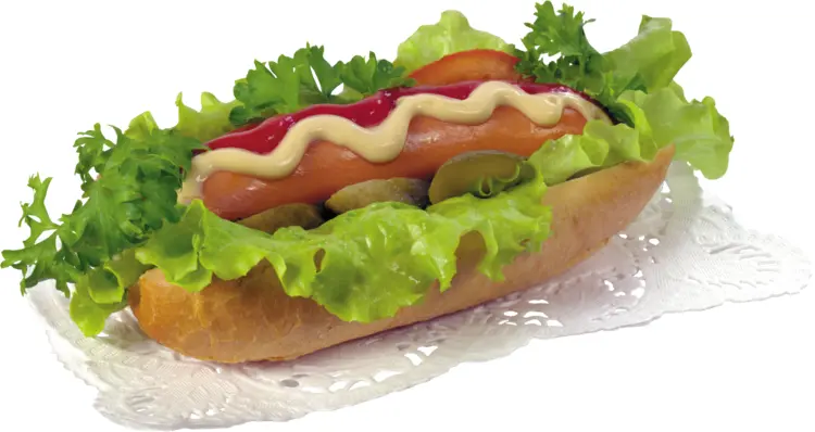 Delicious Hot Dog with Fresh Lettuce