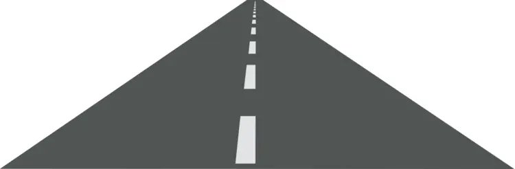 Straight Road with White Lines