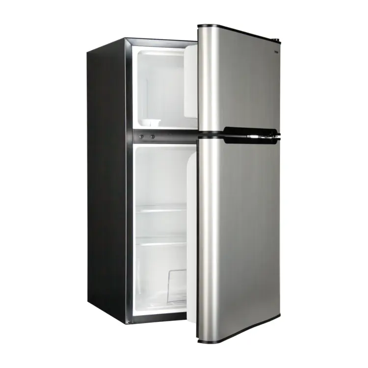 Open Silver Refrigerator