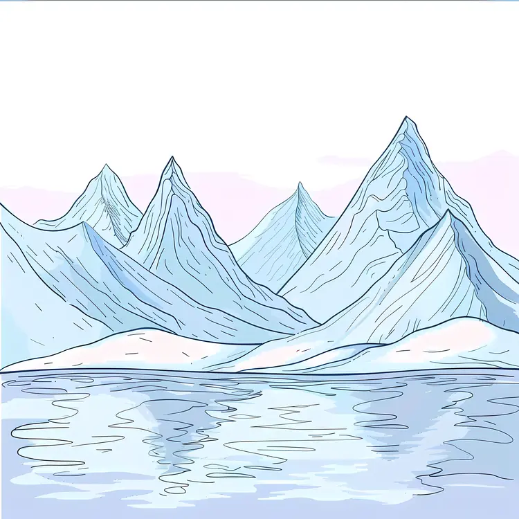 Snowy Mountains and Lake