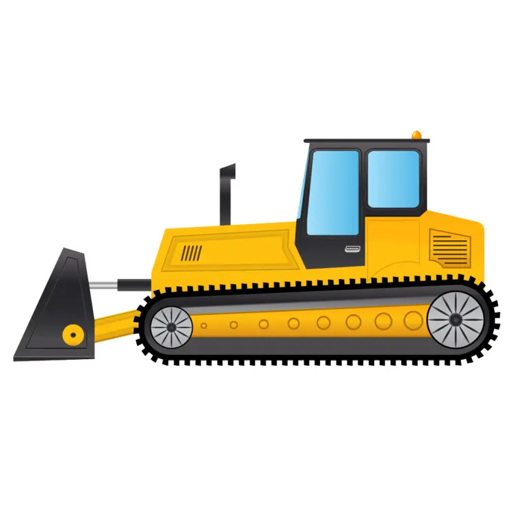 Yellow Bulldozer Illustration