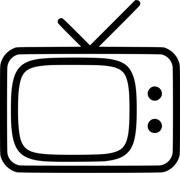 Simple TV Icon with Antenna