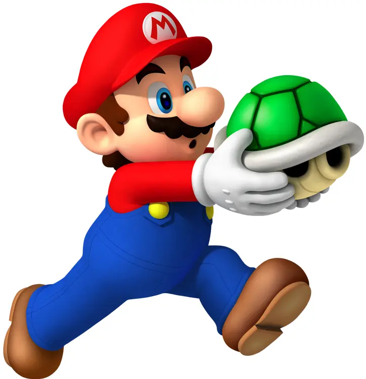 Mario Holding Green Shell