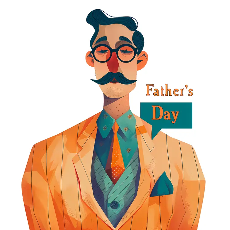 Father's Day Illustration with Father