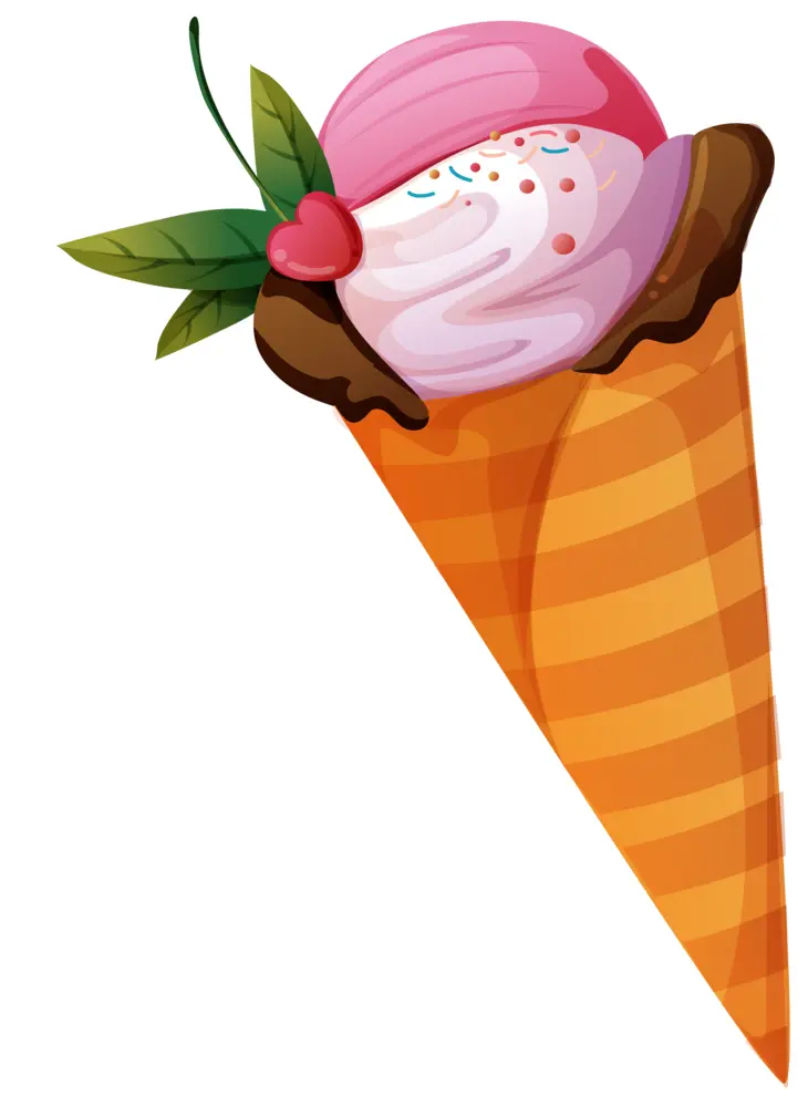 Ice Cream Cone with Cherry