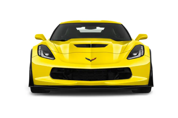 Front View of Yellow Chevrolet Corvette Sports Car