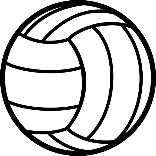 Black and White Volleyball Outline