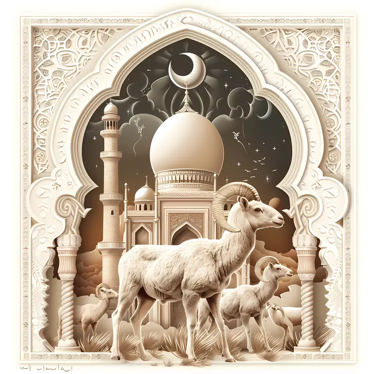 Camel and Mosque in Artistic Design