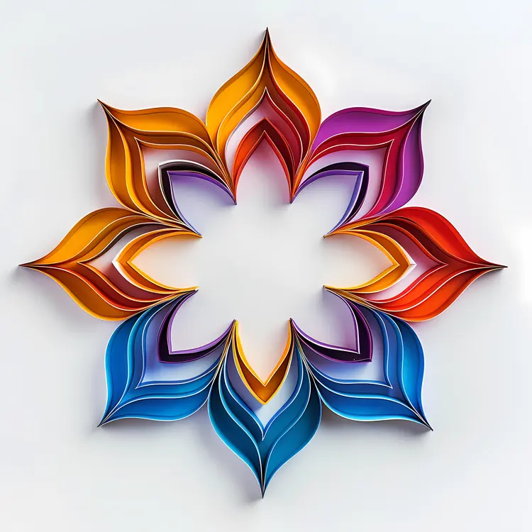 Colorful Layered Paper Art in Flower Shape