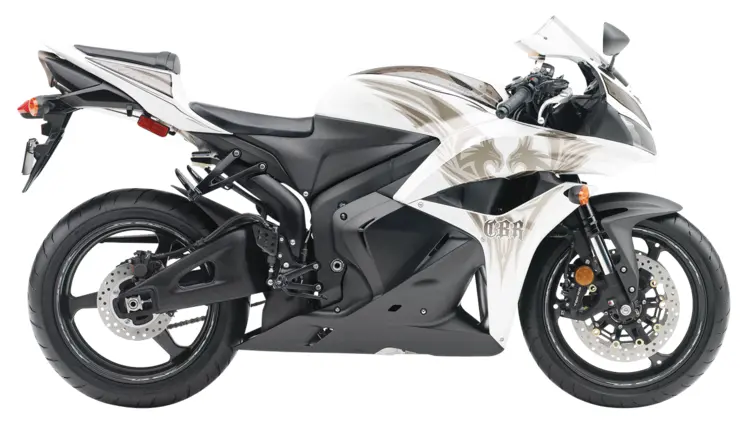 White Sport Motorcycle with Sleek Design