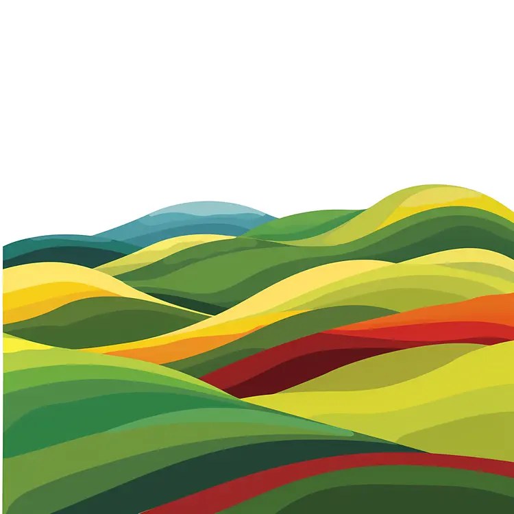 Colorful Abstract Hills Landscape