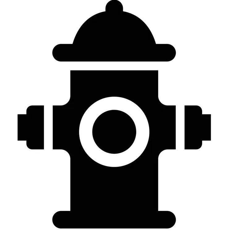 Black Fire Hydrant Icon for Safety