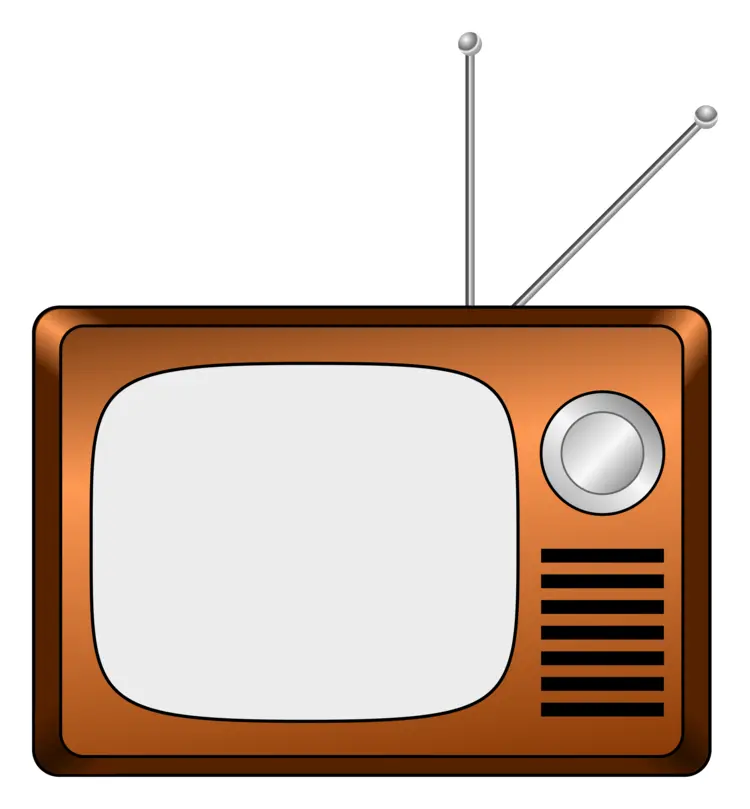 Brown Retro TV with Antenna