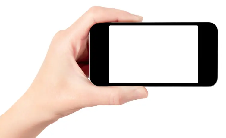 Black Smartphone Held in Hand