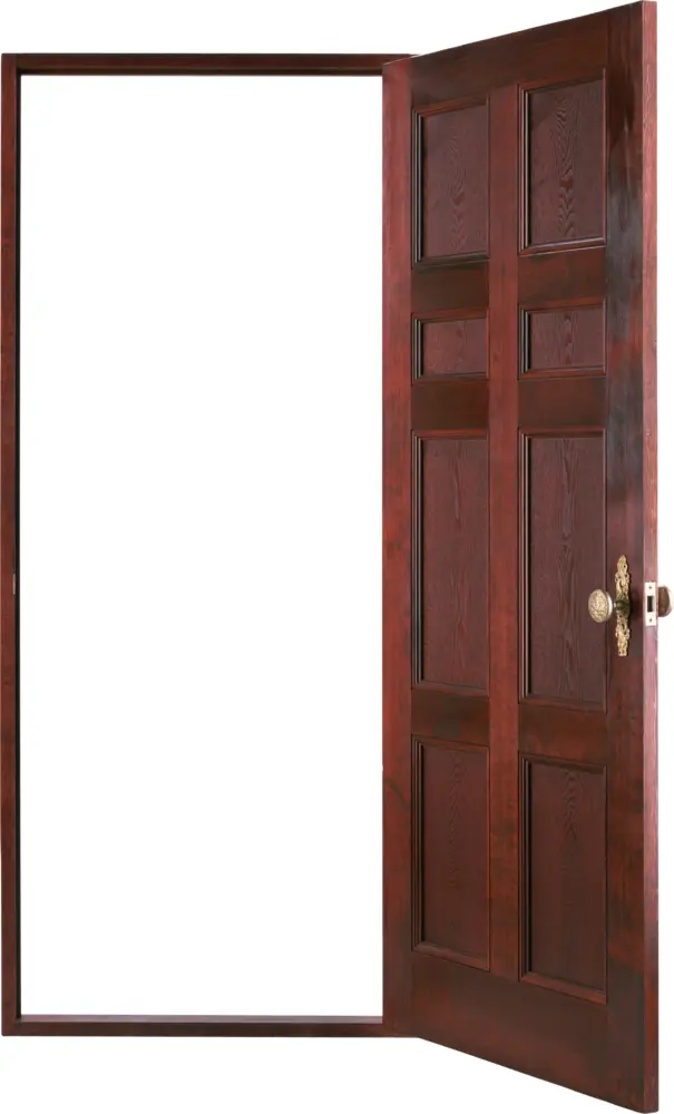 Open Dark Wooden Door for Home Interiors