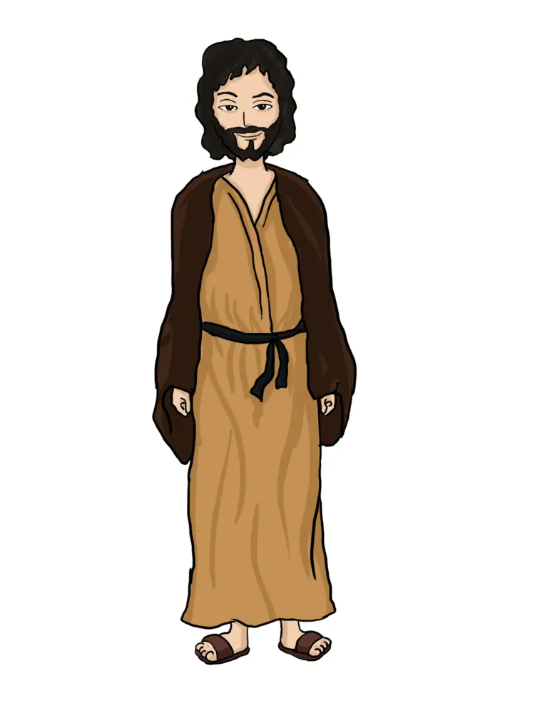 Man in Brown Robe Illustration