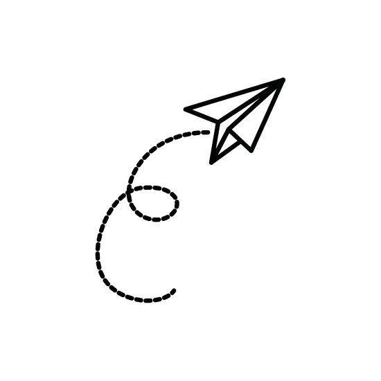 Paper Airplane with Curved Trail