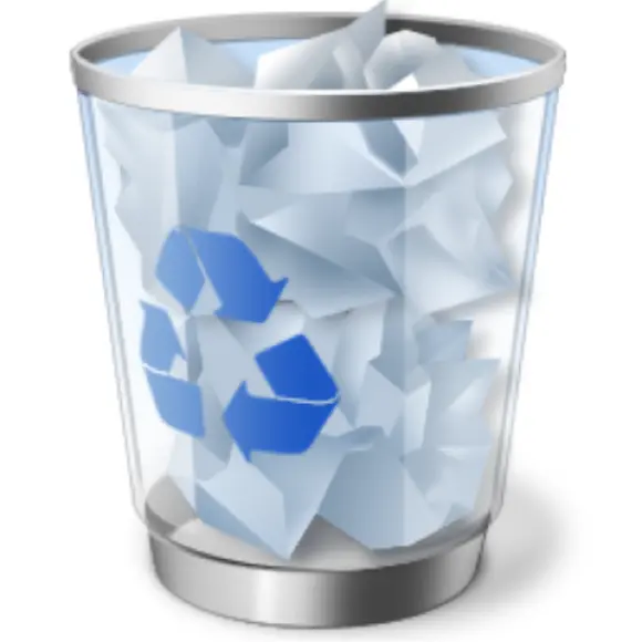 Recycling Bin Filled with Crumpled Paper