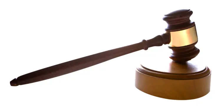 Gavel with Base for Courtroom Decisions