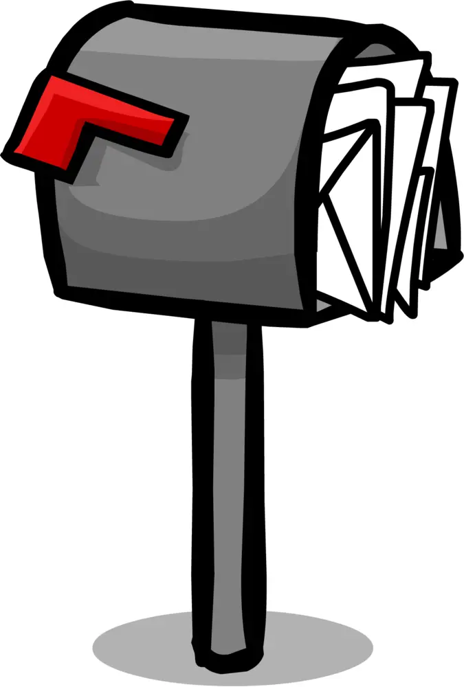 Mailbox with Letters in Cartoon Style