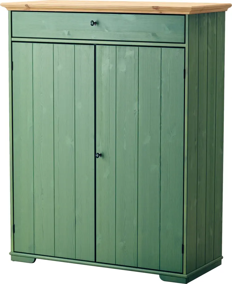 Green Wooden Cabinet with Drawer