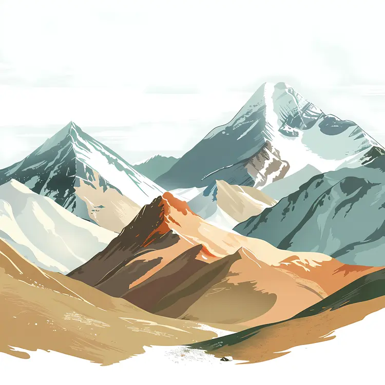 Mountain Landscape with Snow