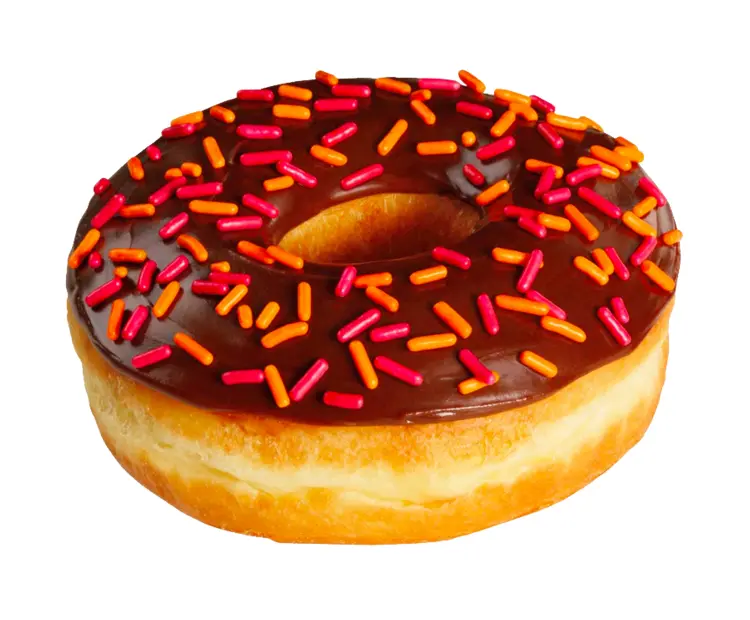 Chocolate Donut with Colorful Sprinkles