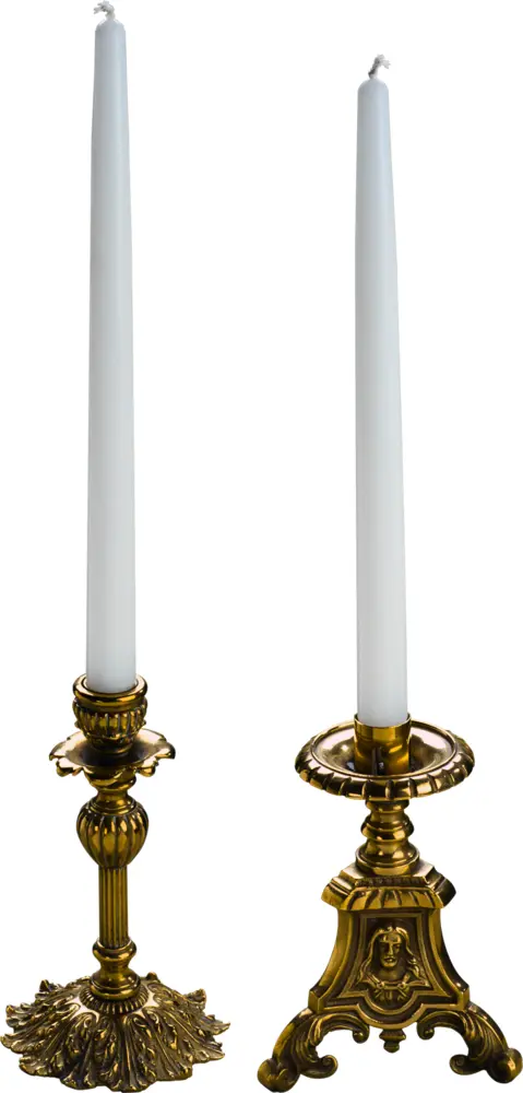 Pair of Tall Candles in Holders