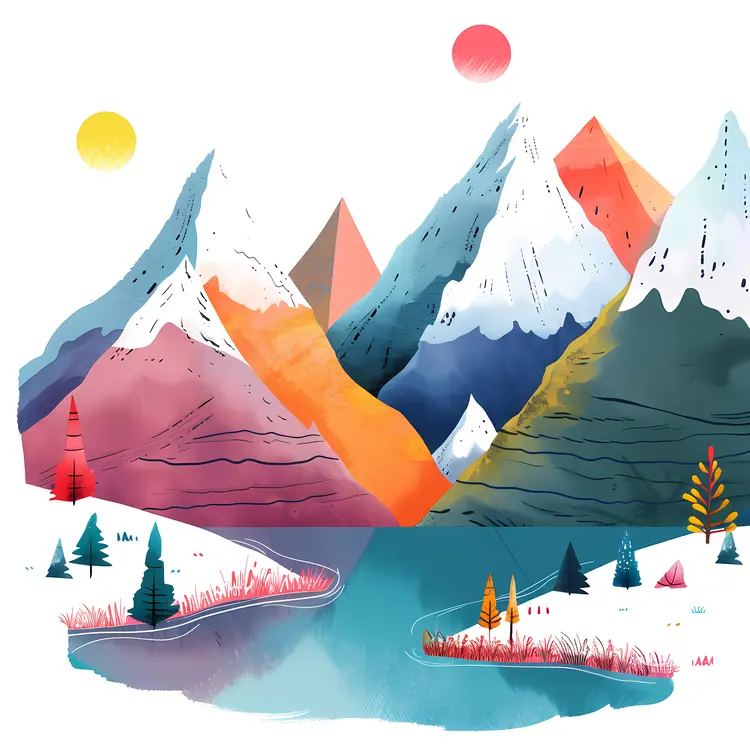 Colorful Mountain Landscape