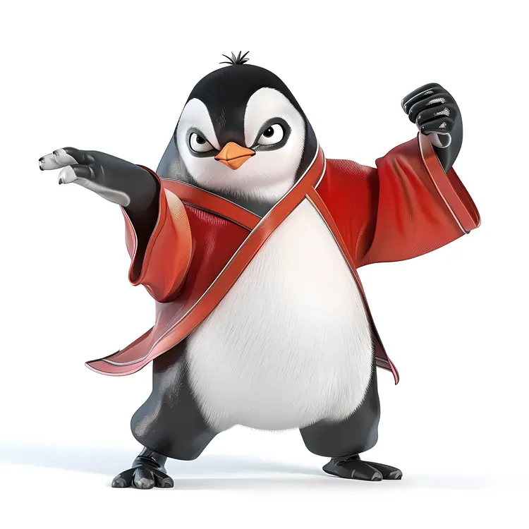 Cute Martial Arts Penguin