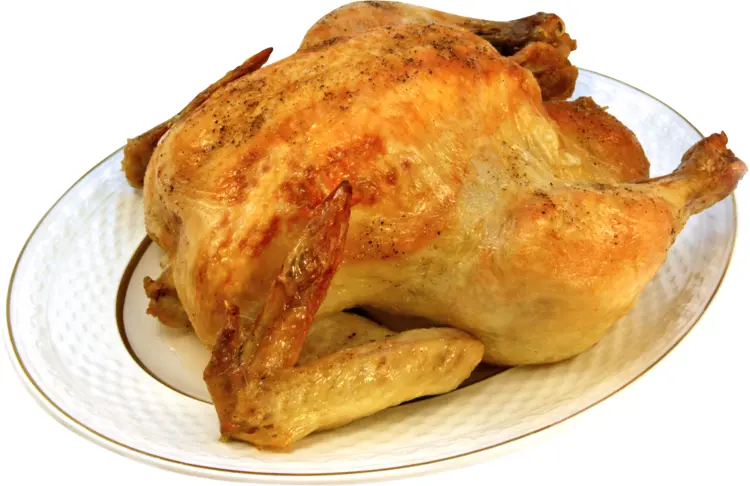 Whole Roast Chicken on Plate