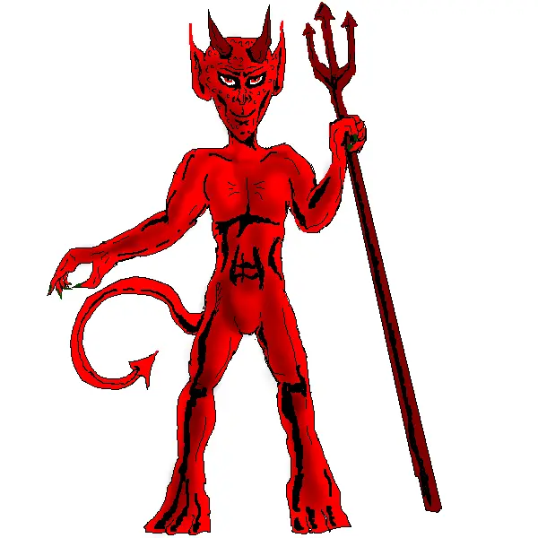 Red Devil Holding Trident
