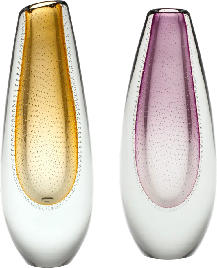 Beautiful Yellow and Purple Glass Vases