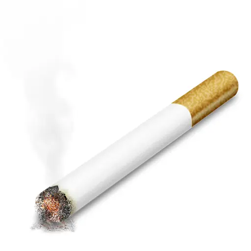 Burning Cigarette with Ash