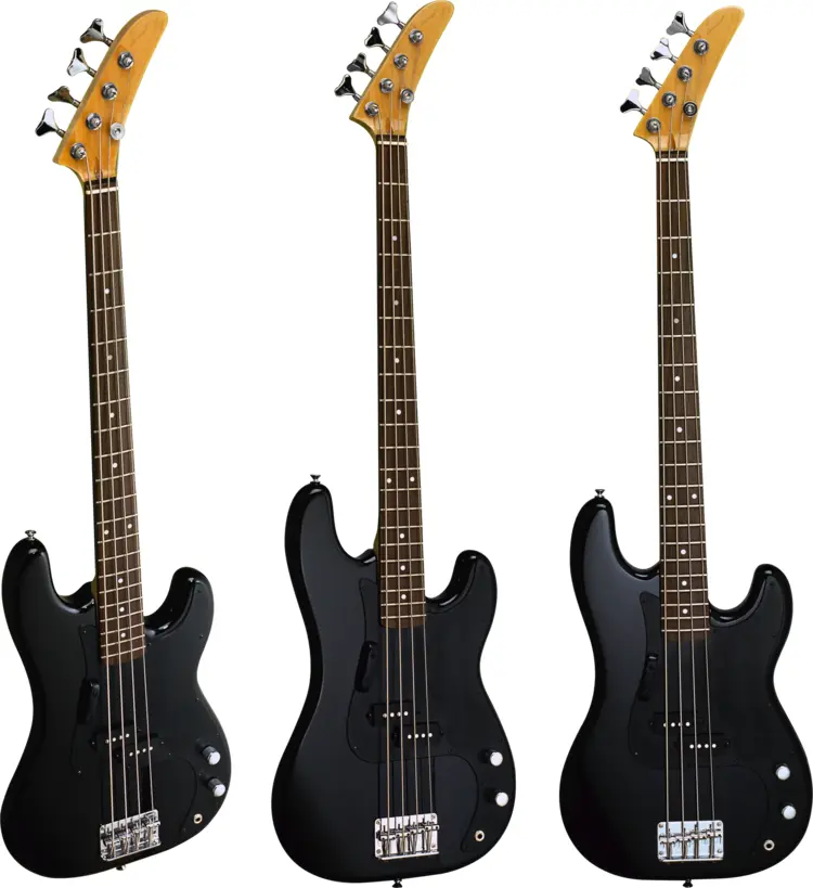 Black Electric Guitars in a Row