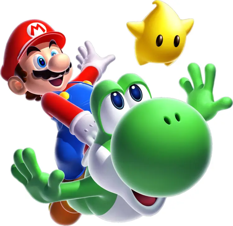Mario and Yoshi with Star