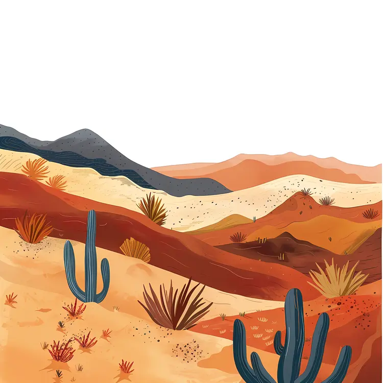 Desert Landscape with Cacti