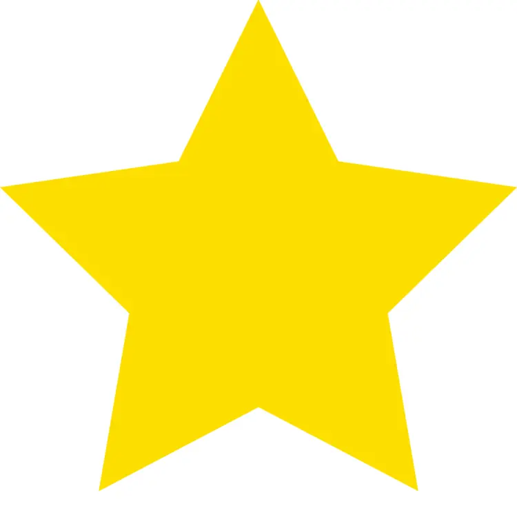 Bright Yellow Star Shape