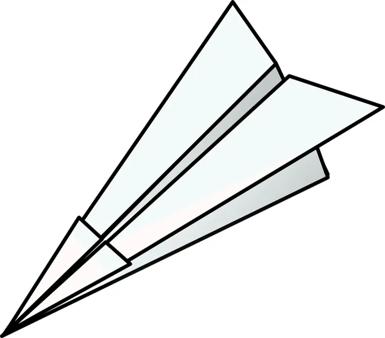 White Paper Airplane on Transparent Background